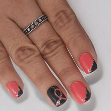 Load image into Gallery viewer, French Glitter Glossy short Press On Nails #226
