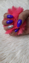 Load image into Gallery viewer, Purple Glitter Glossy Medium Press On Nails #27
