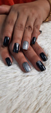 Load image into Gallery viewer, Black Glitter Glossy Medium Press On Nails #53
