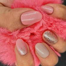 Load image into Gallery viewer, Light Pink Glossy Glitter Medium Press On Nails #85
