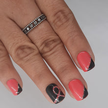 Load image into Gallery viewer, French Glitter Glossy short Press On Nails #226
