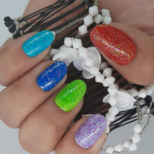 Load image into Gallery viewer, Multi Glitter Glossy Medium Press On Nails #227
