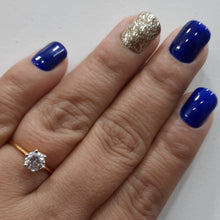 Load image into Gallery viewer, Blue Glitter Glossy Short Press On Nails #261
