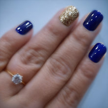 Load image into Gallery viewer, Blue Glitter Glossy Short Press On Nails #261
