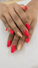 Load image into Gallery viewer, Bridal Glossy Glitter Diamond Medium Press On Nails #506
