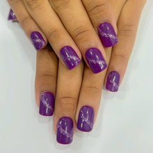 Load image into Gallery viewer, Glossy Glitter Short Press On Nails #526

