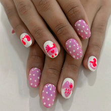 Load image into Gallery viewer, Baby Shower Glossy Medium Press On Nails #580
