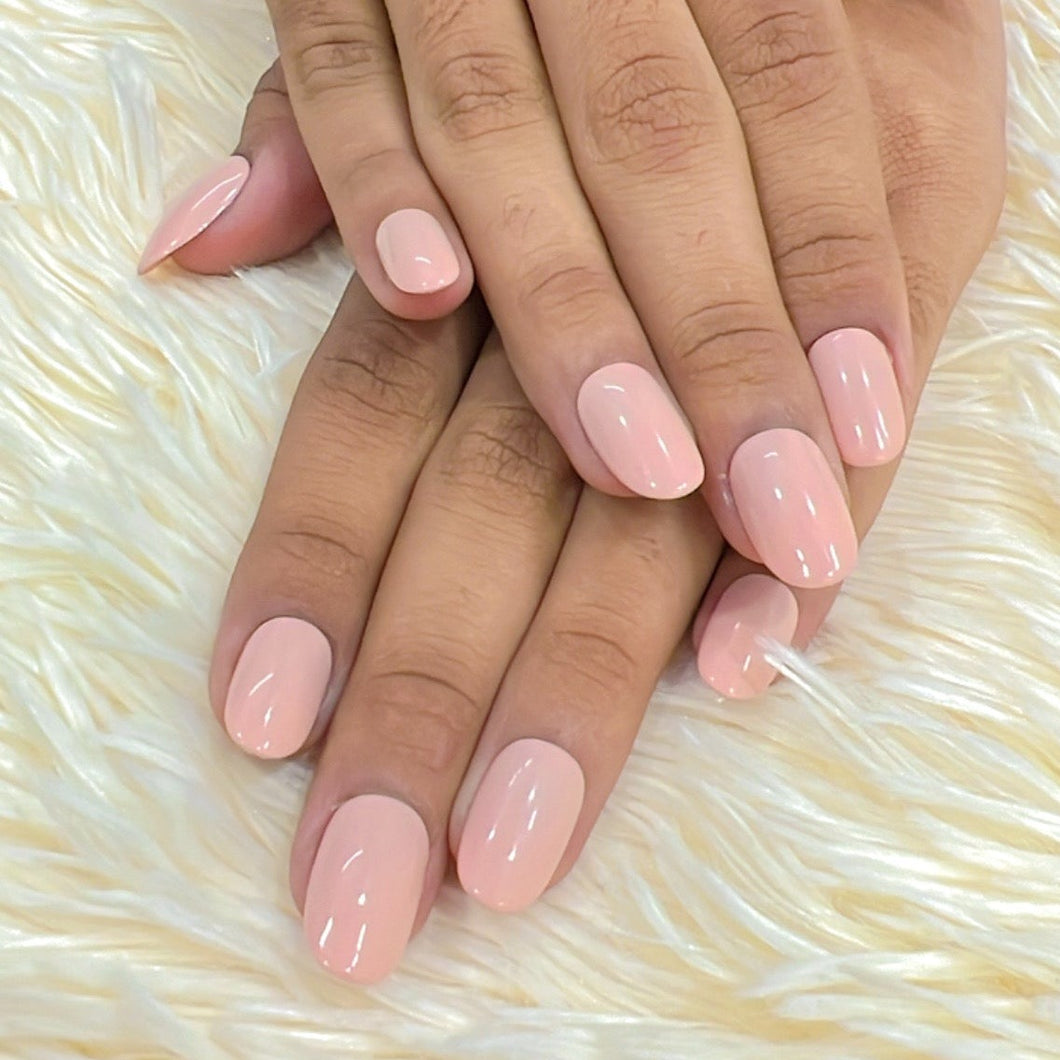 Nude Glossy Medium Press On Nails #459