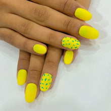 Load image into Gallery viewer, Yellow Glossy Matte Medium Press On Nails #365
