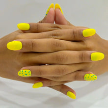 Load image into Gallery viewer, Yellow Glossy Matte Medium Press On Nails #365
